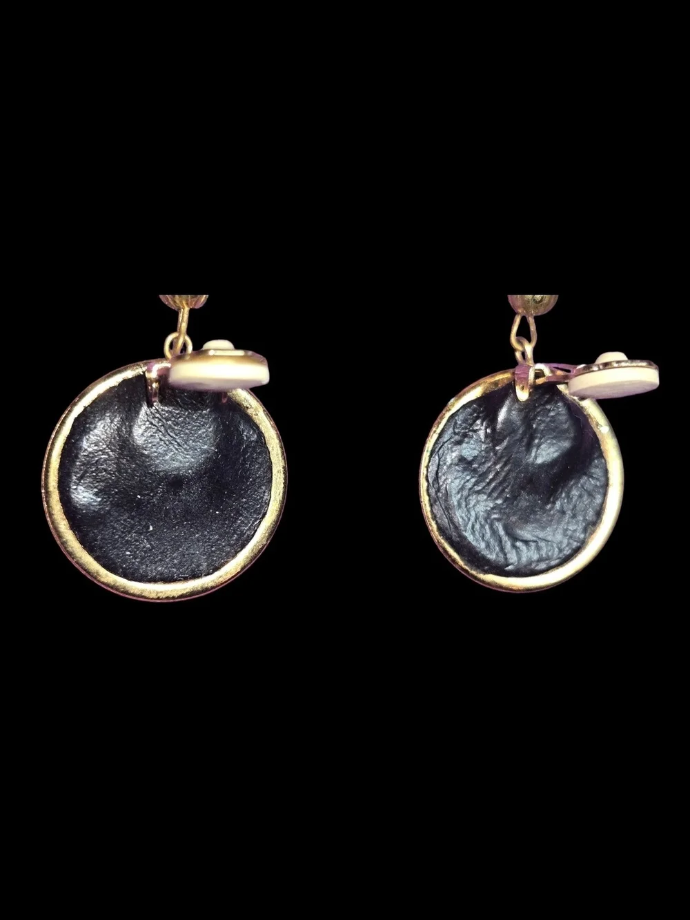Vintage Gold-Tone Color Drop Clip On Earrings - Unbranded